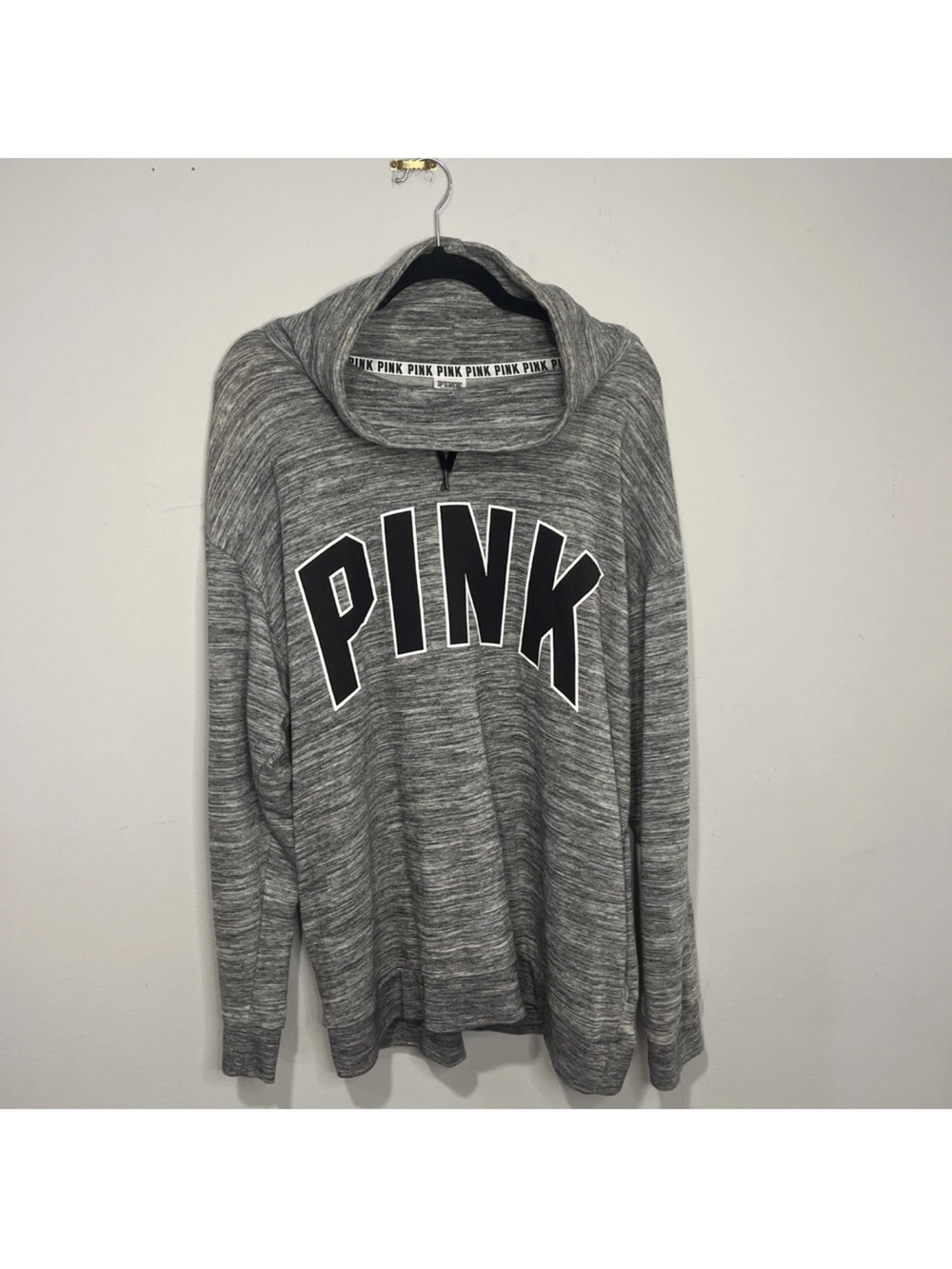 PINK Victoria’s Secret Gray Marled Hoodie Sweatshirt XL